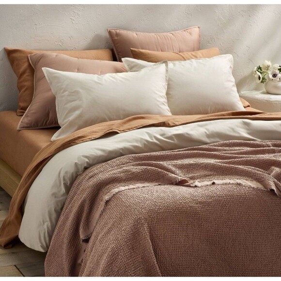 Full/Queen Textured Waffle Coverlet Brown - Casaluna - Picture 3 of 7